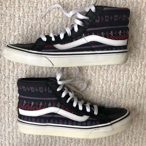 black leather vans size 7